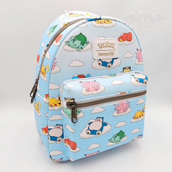 Loungefly Pokemon Snorlax Pikachu Squirtle Sleeping Characters Mini Backpack Bag - Picture 2 of 12